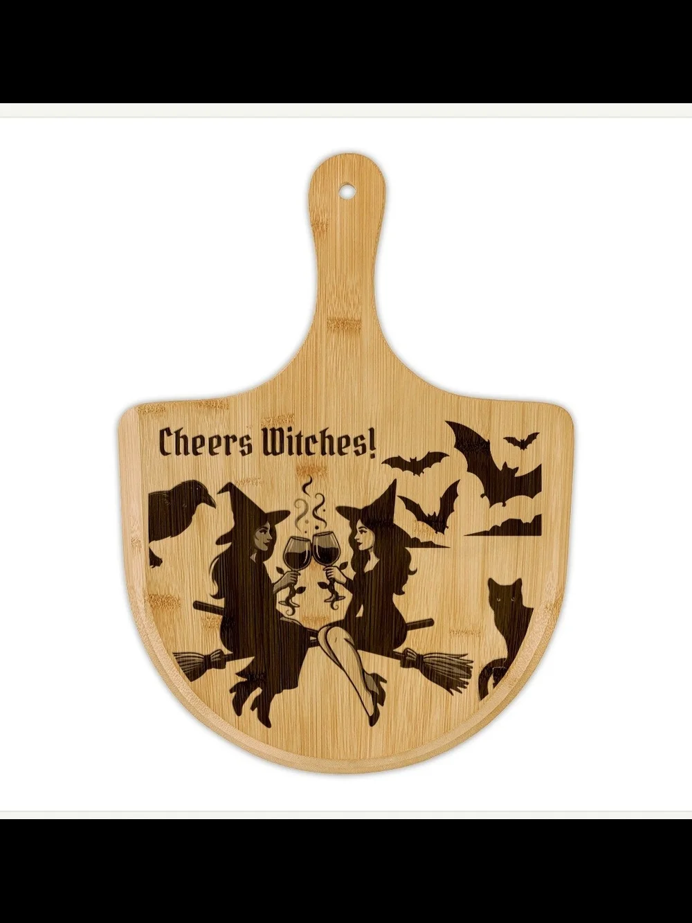Cheers WITCHES Halloween Bamboo Serving Paddle 15.5